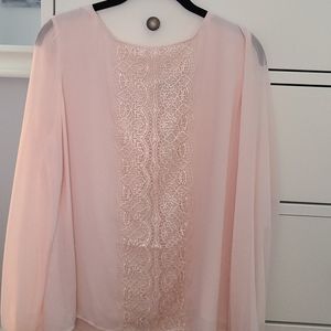 Light pink Blouse with lace detail